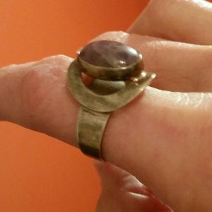 SILVER & AGATE RING